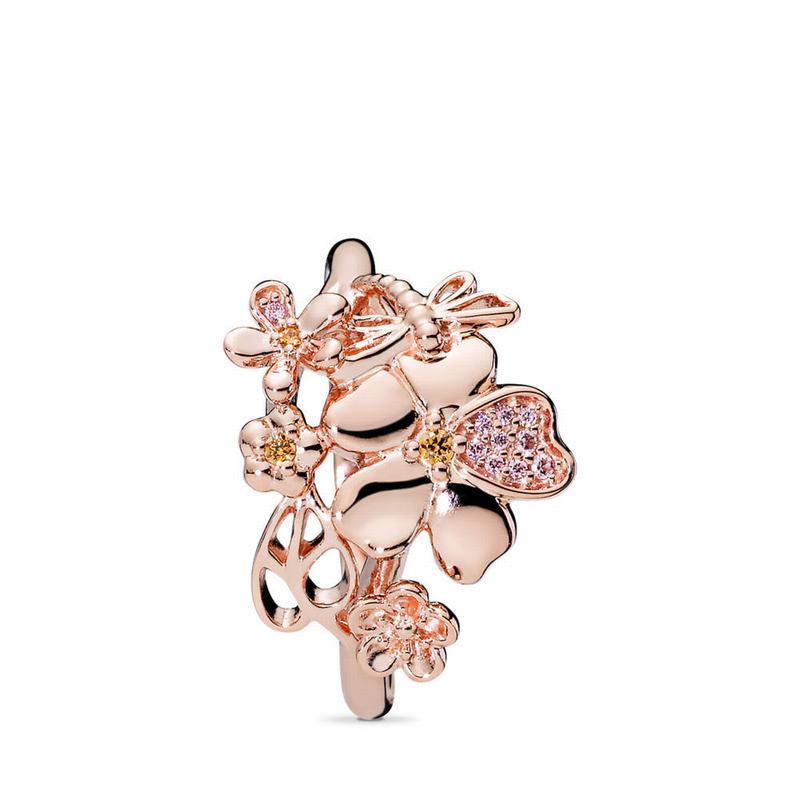 Pandora Rose™ Wildflower Meadow Statement Ring - Pandora Rose/Pink/Mixed Stones - Canada | OH1696SD